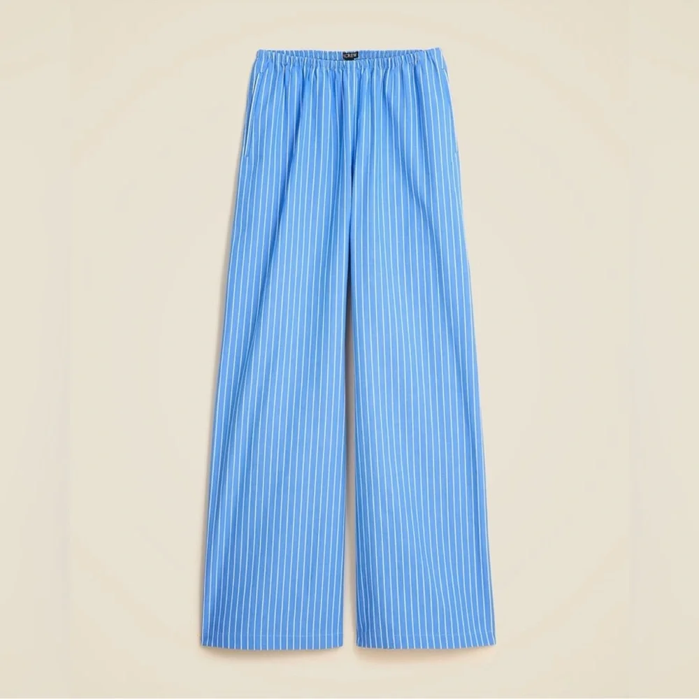 J. Crew Blue and White Striped Wide-Leg Pants - Picture 4 of 6